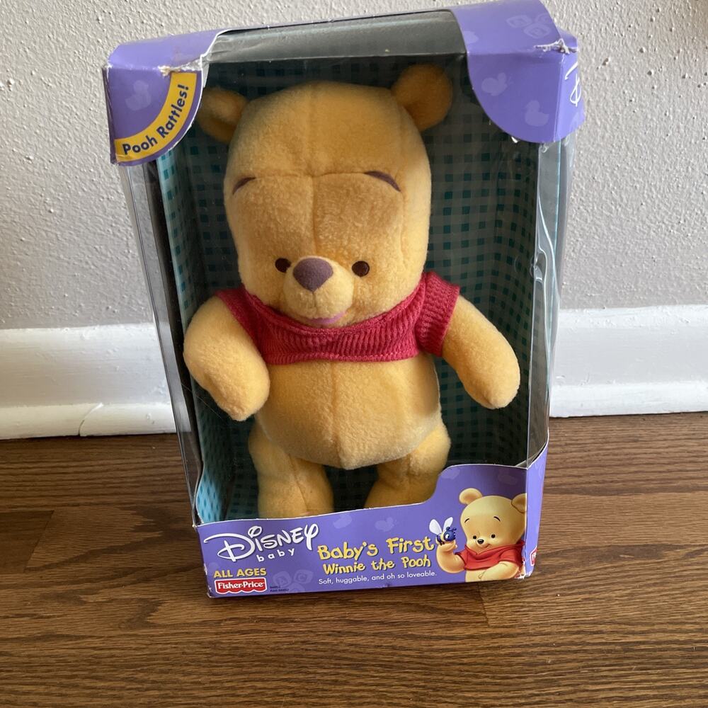 Disney Baby Winnie The Pooh Baby’s First Plush Rattle Fisher Price 2001 Ages 0+